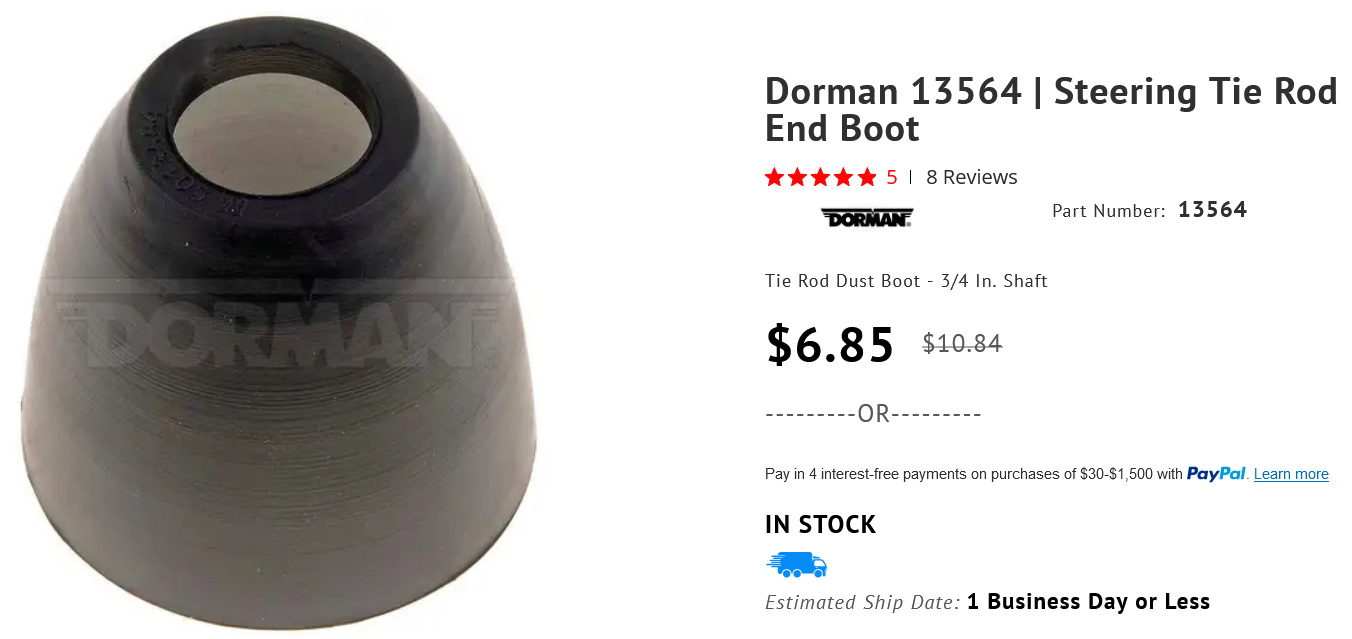 Screenshot 2024-04-27 at 11-45-18 Dorman 13564 Steering Tie Rod End Boot (Vehicle Custom Fit).png